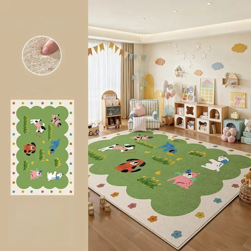 Cartoon Style Bedroom Decor Carpet Thicken Plush Carpets for Living Room Large Area Children's Floor Mat Fluffy Soft Bedside Rug