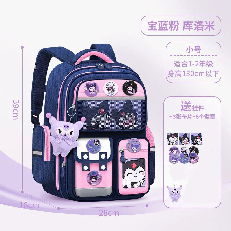 New Hot Cinnamoroll Large-Capacity Cartoon Children'S Backpack Kuromi My Melody Pochacco Cute Anime Children'S School Bag Set