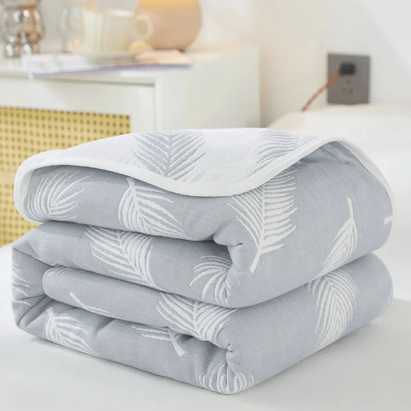Breathable 6-layer Muslin Blanket for Children Adult 100% Cotton Sofa Bed Throw Blankets Soft Skin-Friendly Towel Blanket Summer