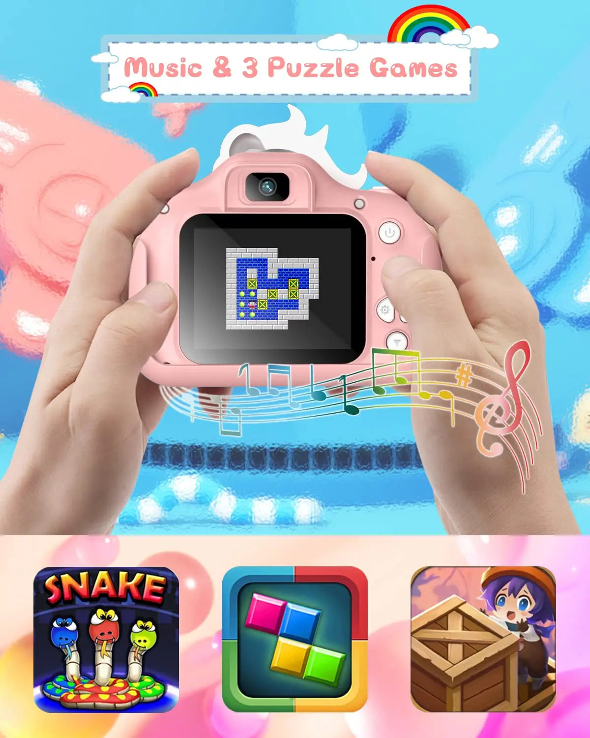 Kids Mini Camera 20.0 MP 1080P HD Digital Camera 2.0" Screen Camcorder Toy With 32GB Card For 6-12 Years Birthday Gifts