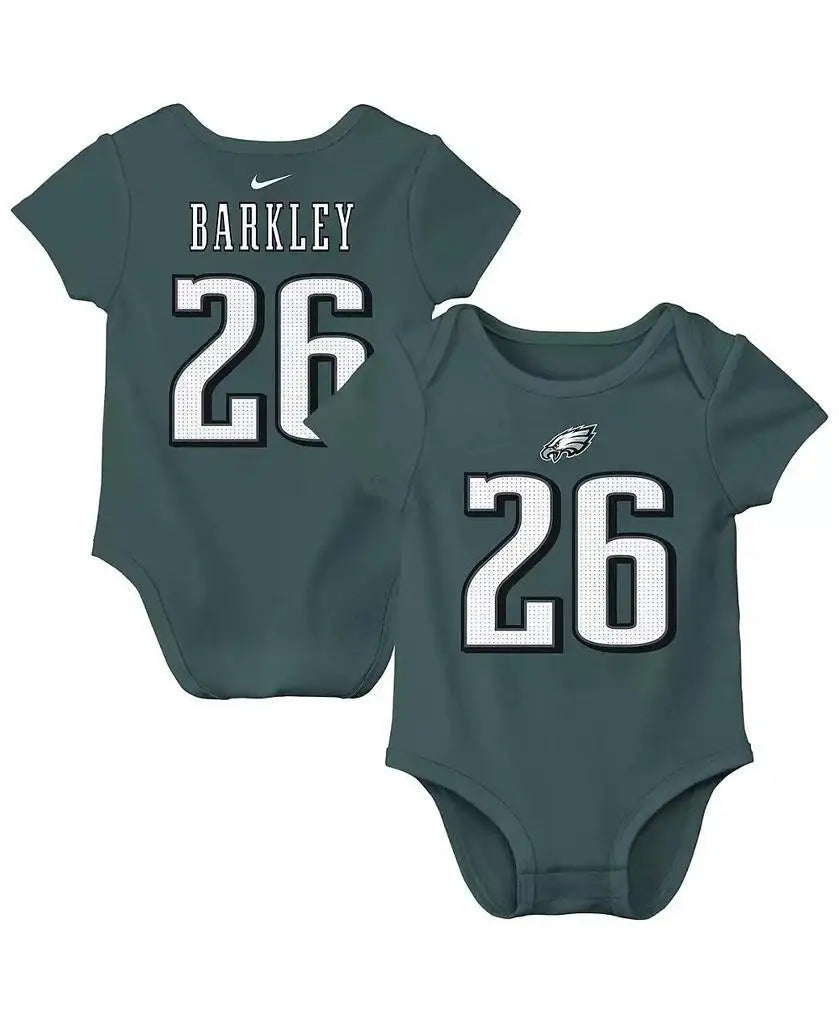 Nike | Big Boys and Girls Saquon Barkley Midnight Green Philadelphia Eagles Player Name Number Bodysuit