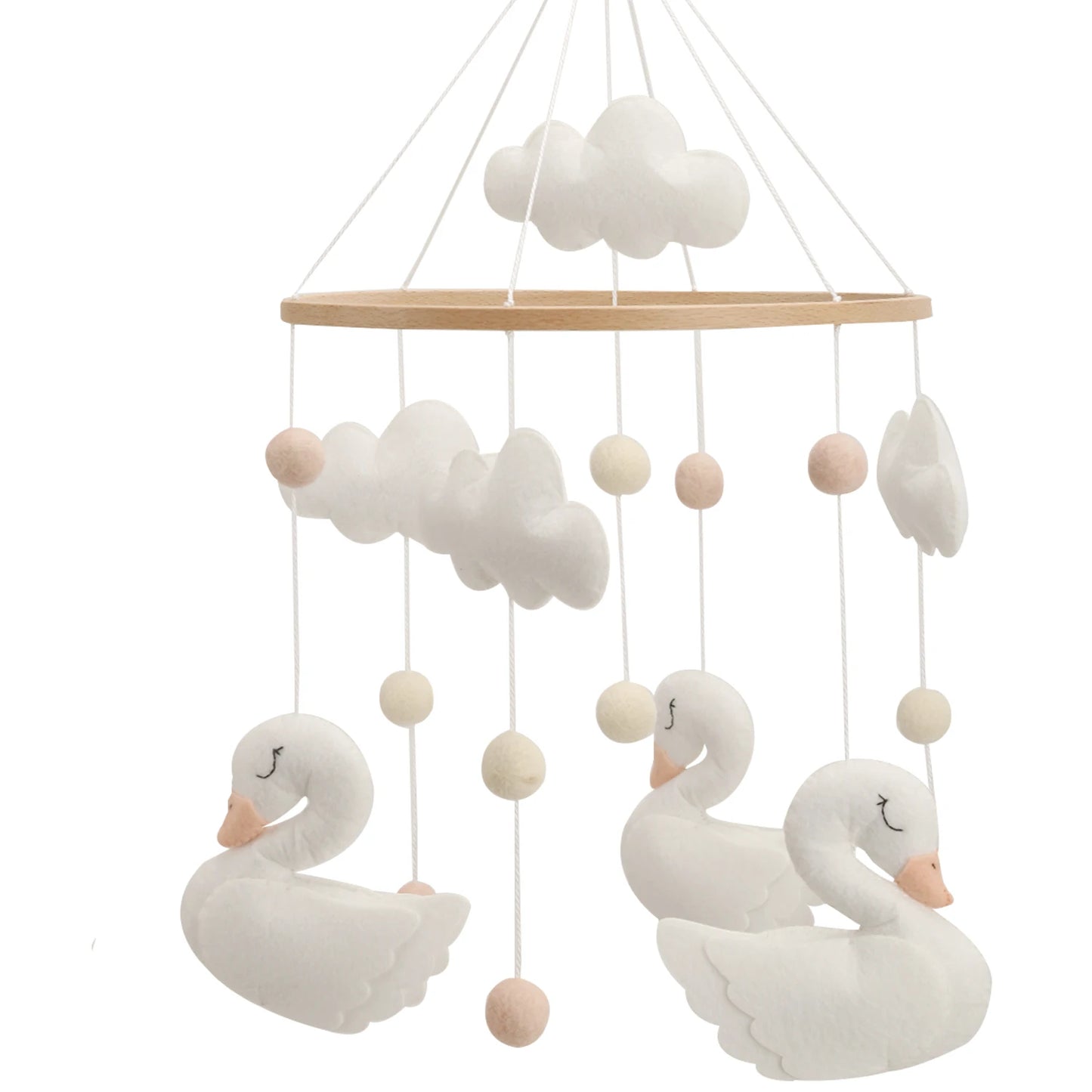 Swan Baby Mobile for Nursery, Baby Girl Mobile, Crib Mobile