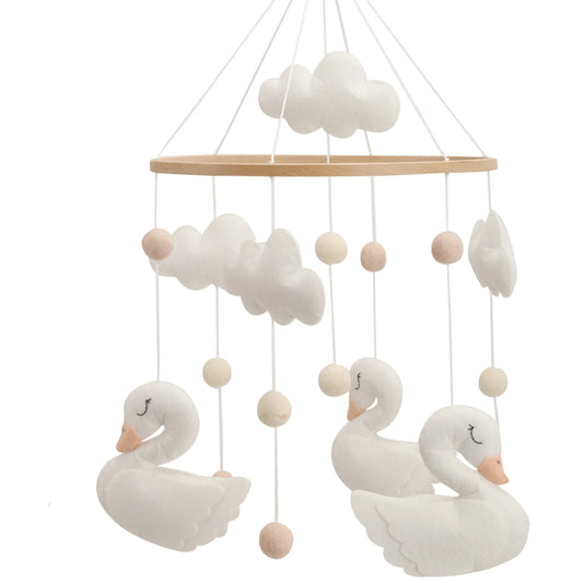Swan Baby Mobile for Nursery, Baby Girl Mobile, Crib Mobile