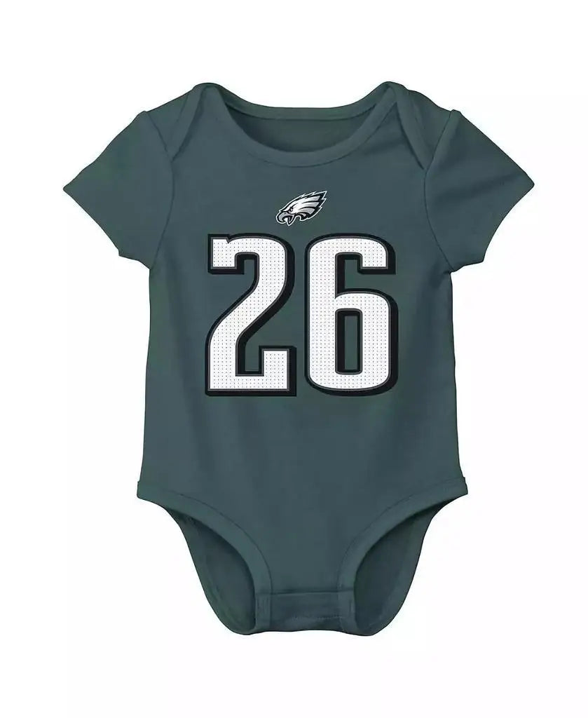 Nike | Big Boys and Girls Saquon Barkley Midnight Green Philadelphia Eagles Player Name Number Bodysuit