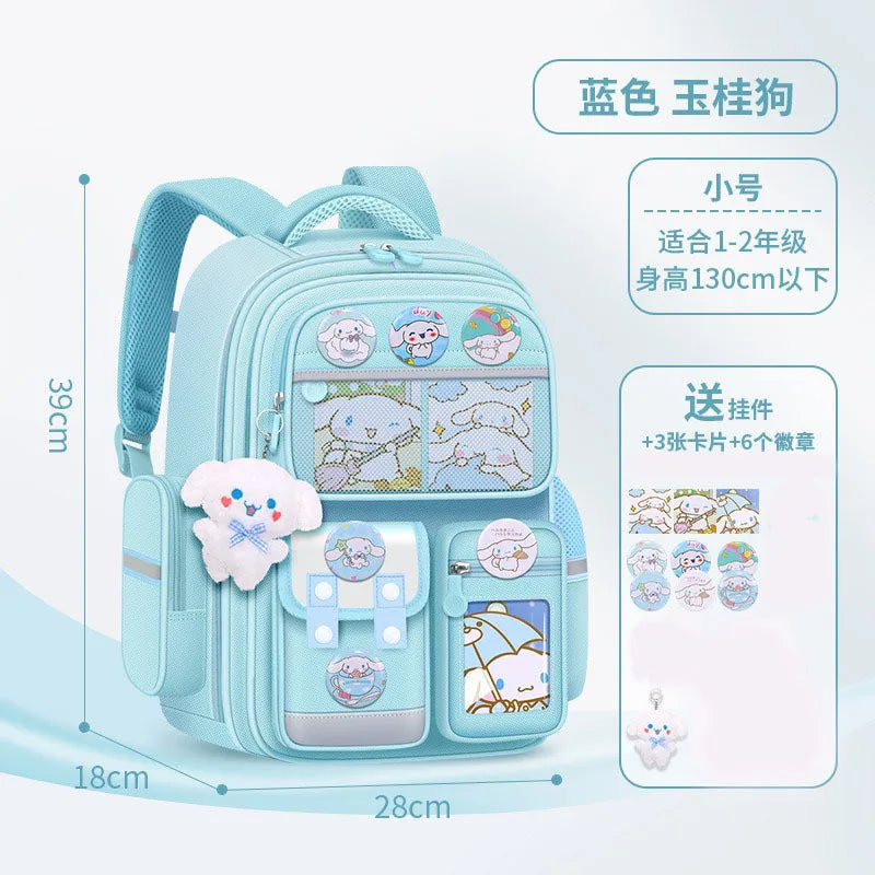 New Hot Cinnamoroll Large-Capacity Cartoon Children'S Backpack Kuromi My Melody Pochacco Cute Anime Children'S School Bag Set