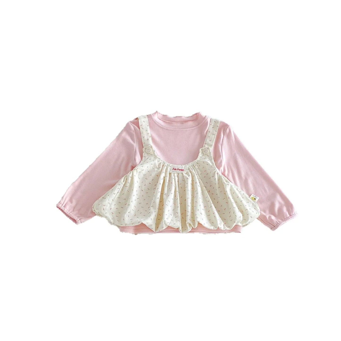 2026 New Autumn Baby Girl Sweet T-Shirt & Camisole 2Pcs Set | Toddler Grade A Cotton Sleeveless Layering Top Outfit