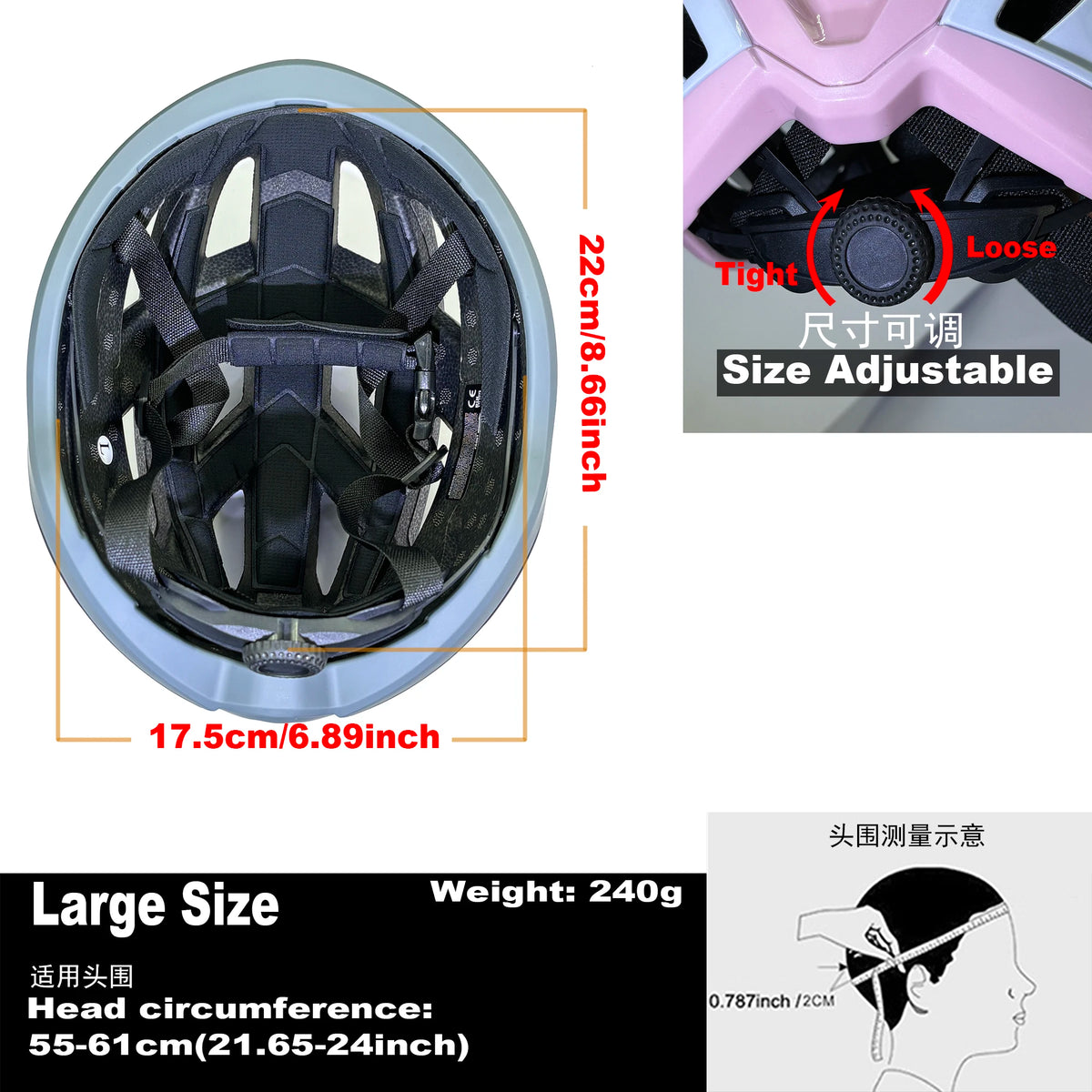 Road Bike Helmet for Adults, Bicycle Helmet Women and Men Cycling for Mountain Bike.