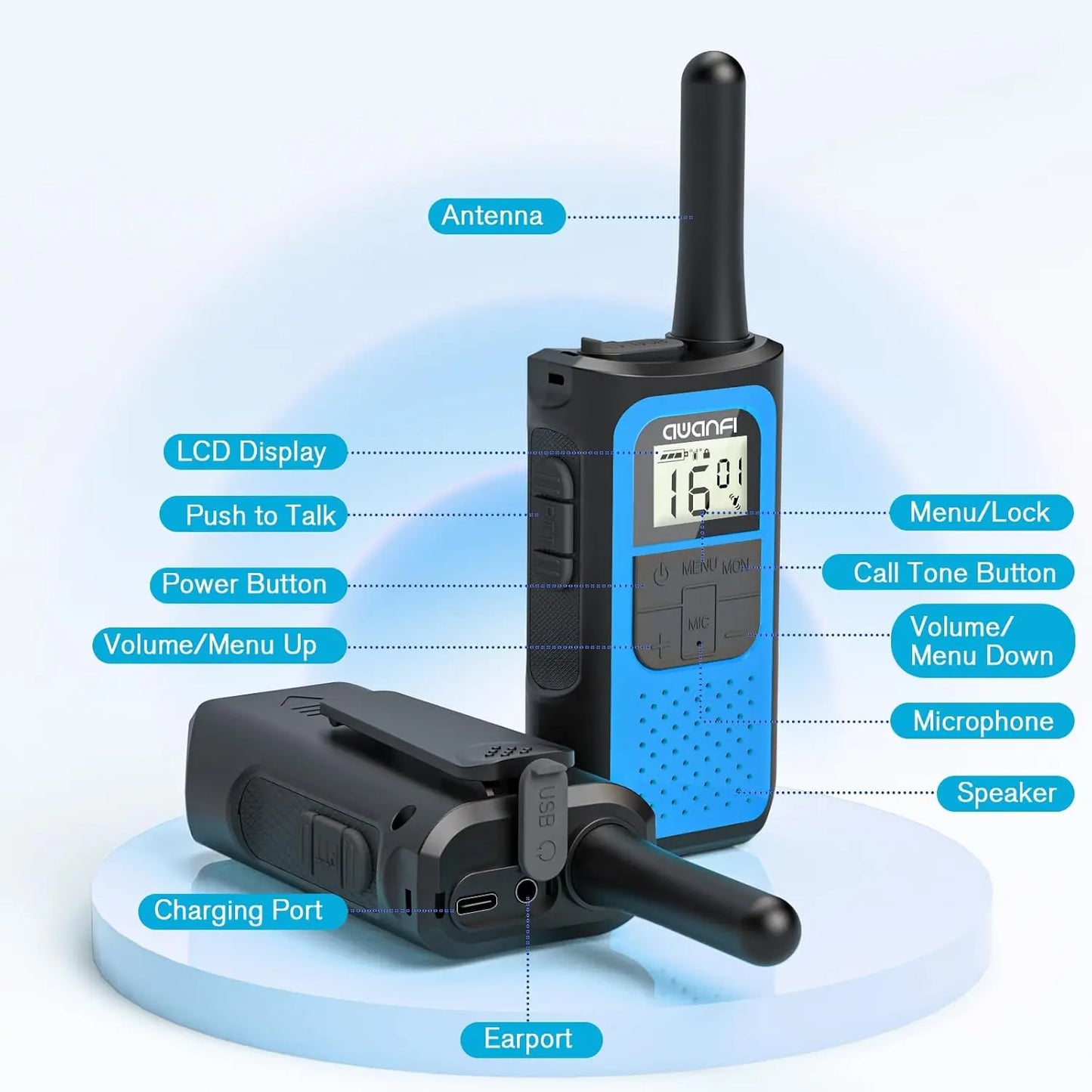 2/3/4 Pack Walkie Talkies for Kids, Long Range Rechargeable 2 Way Radios with VOX for Camping Hiking Cycling