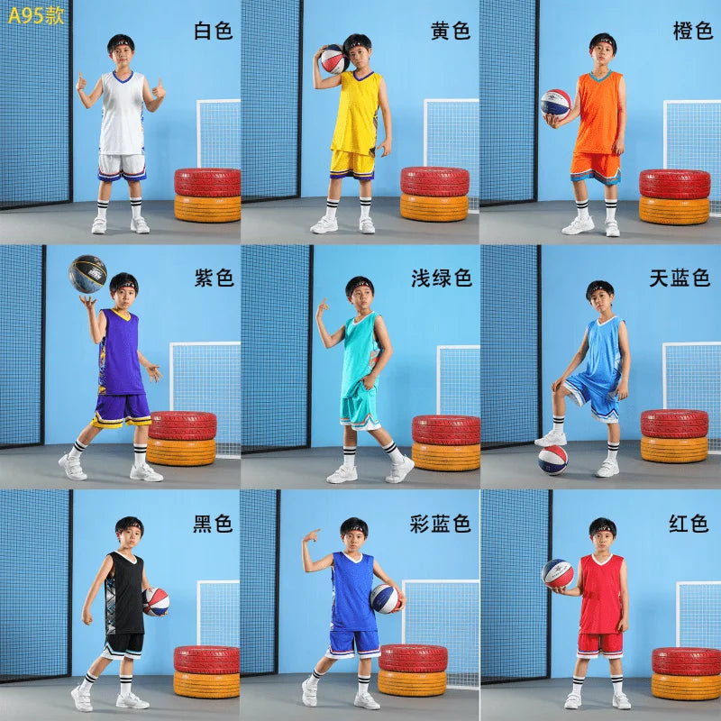Kid Basketball Jersey Quick-drying Training Uniform Shirts Children Sportswear Kit Boys and Girls Tracksuit Sport Suit Clothes