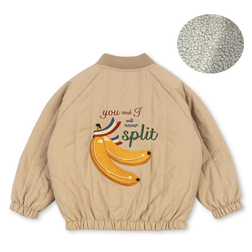 Children's Jacket 2026 Winter New Printed Cute Fleece Thermal Girls Jacket Cotton Thickened Windproof Boys Baby Cotton Clothes