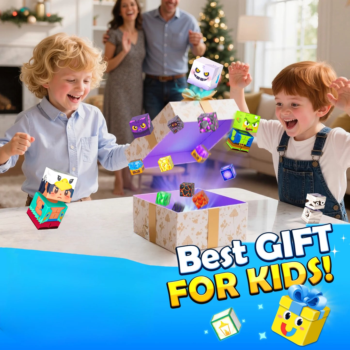 Magnetic Blocks - Mine Magnet World Building Toys for Kids Ages 4-6 6-8 8-12, STEM Magnetic Building Blocks Kids Sensory Toys Games, Gift for 3+ Year Old Boys and Girls