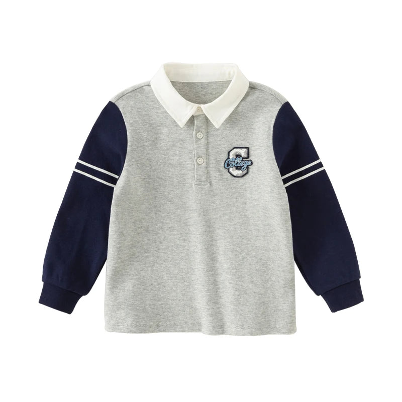 Boys Long-Sleeved T-Shirt Children's Top Boys Polo Shirt Spring Autumn Children's School Clothes DB3241636