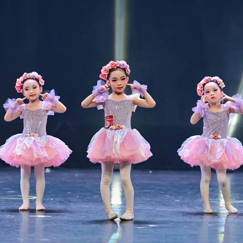 Ballet Dress Girls Tutu Performance Costume Children's Cute Sequined Princess Dress Performance Costume and Other Summer Dress
