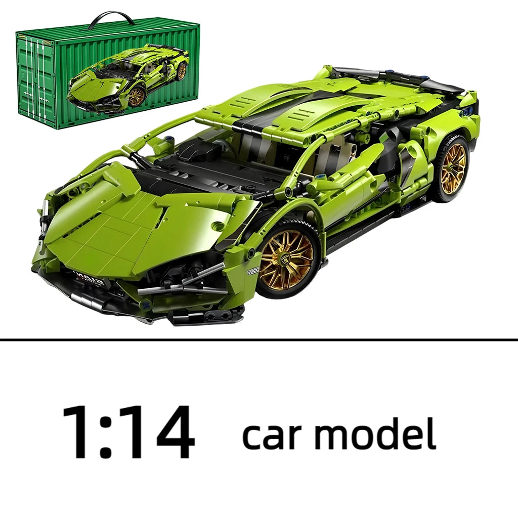1:14 RC Technic  Sports Car Blocks Bricks with Built-in Motor, DIY Assemble Remote Racing Car Model