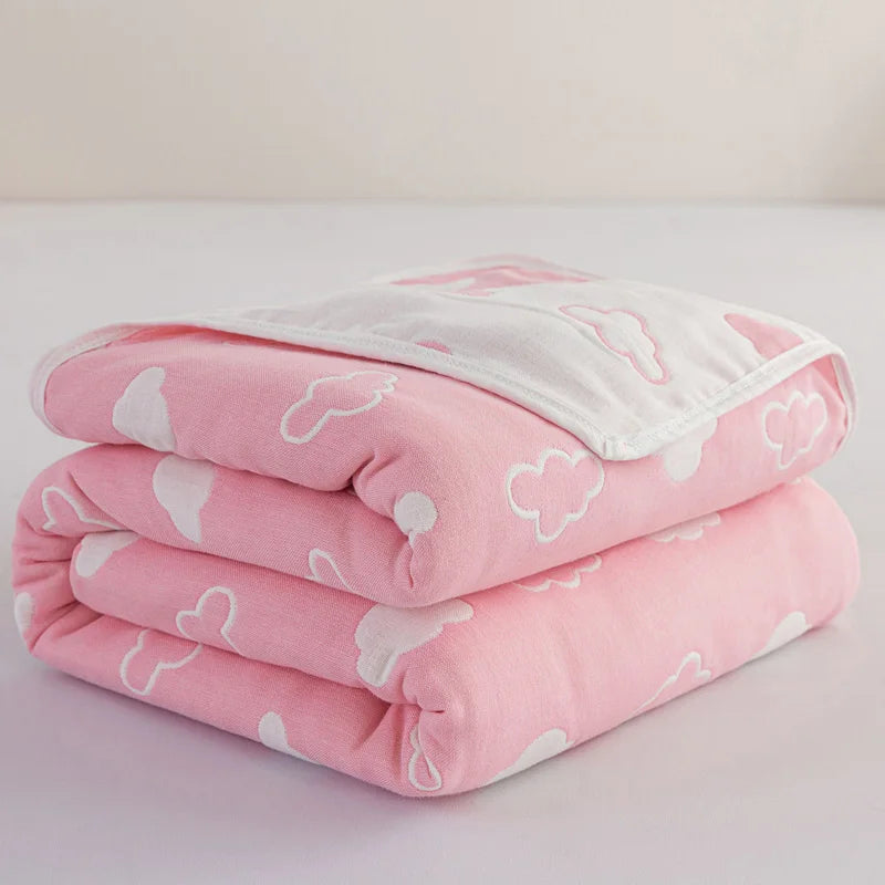 Breathable 6-layer Muslin Blanket for Children Adult 100% Cotton Sofa Bed Throw Blankets Soft Skin-Friendly Towel Blanket Summer
