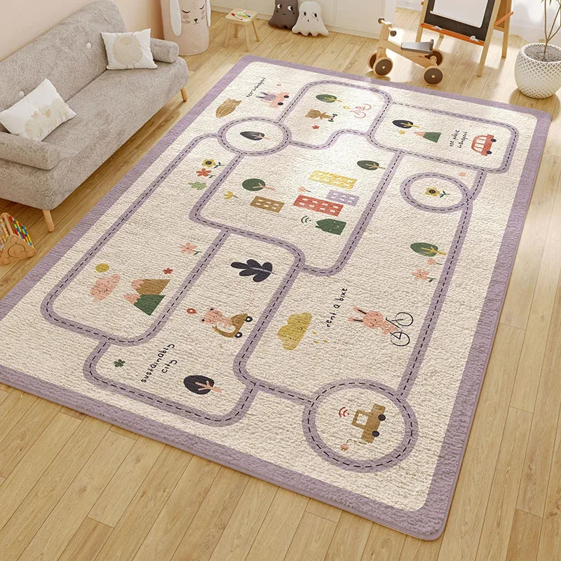 Children Room Large Area Decorative Carpet Living Room Carpet Non Slip Washable Rug Washable Cute Cartoon Home Rug 러그