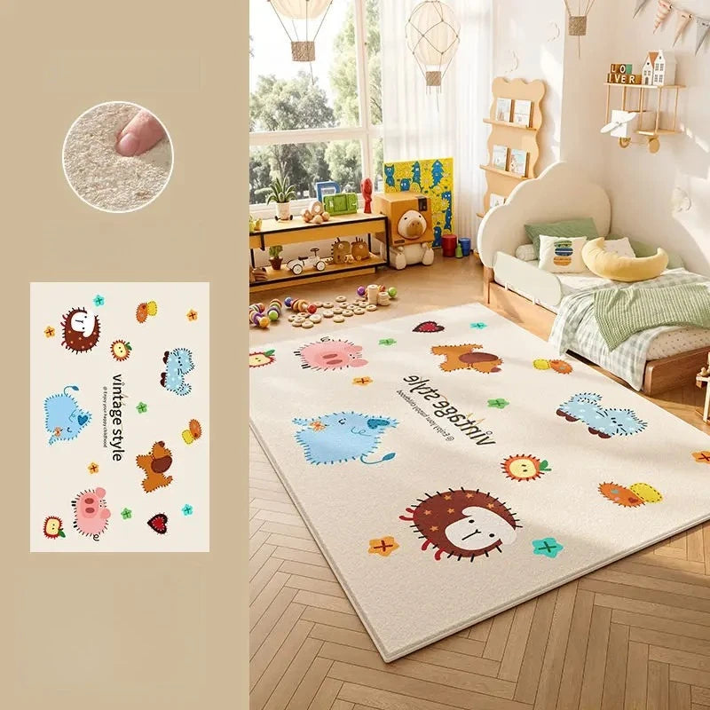 Cartoon Style Bedroom Decor Carpet Thicken Plush Carpets for Living Room Large Area Children's Floor Mat Fluffy Soft Bedside Rug