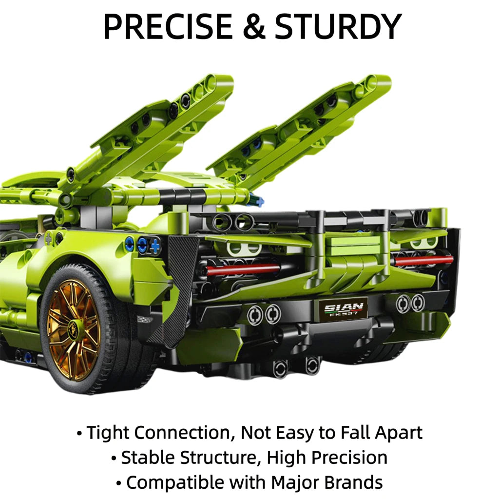 1:14 RC Technic  Sports Car Blocks Bricks with Built-in Motor, DIY Assemble Remote Racing Car Model