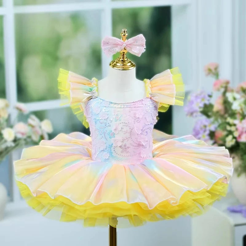 Children's tutu dress kindergarten dance sequins professional tutu kids girls performance costume Ballet Dress