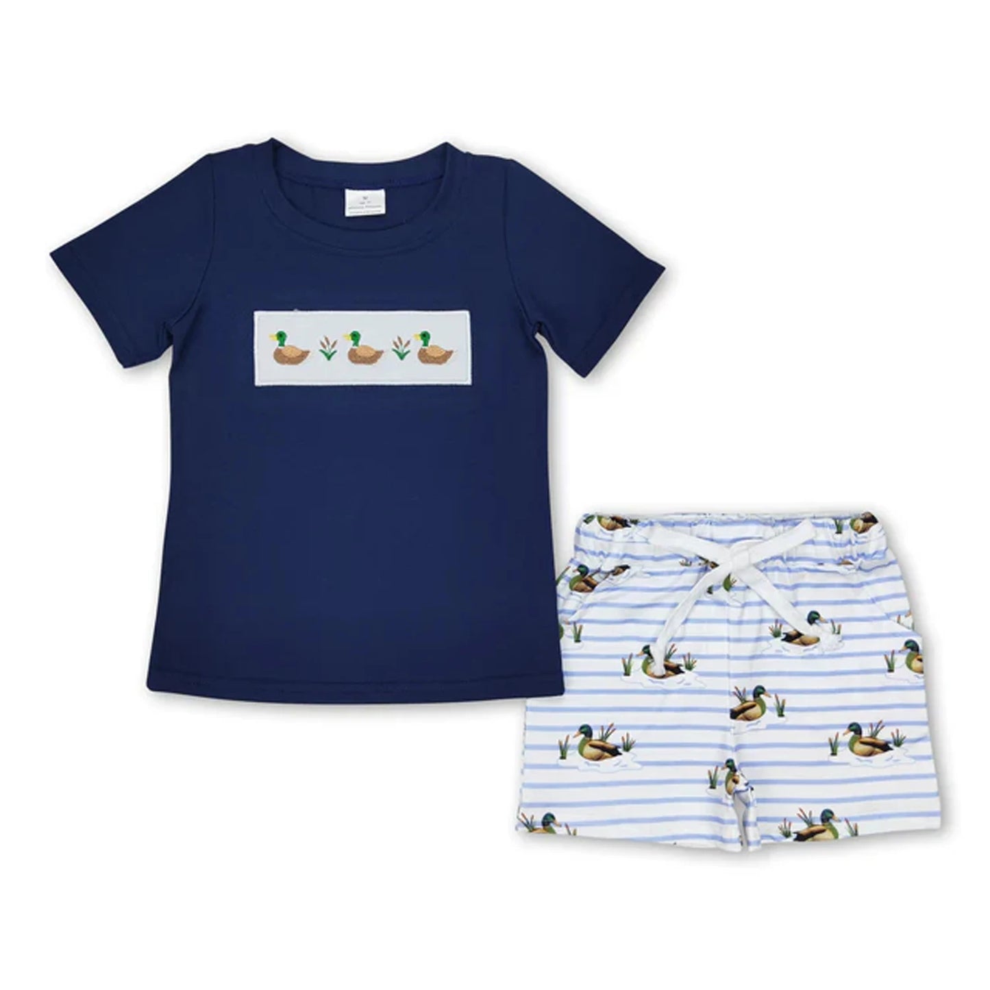 Toddler Boy 2 Piece Summer Outfits Print Short Sleeve T-shirt Elastic Waist Shorts Kids Matching Sets