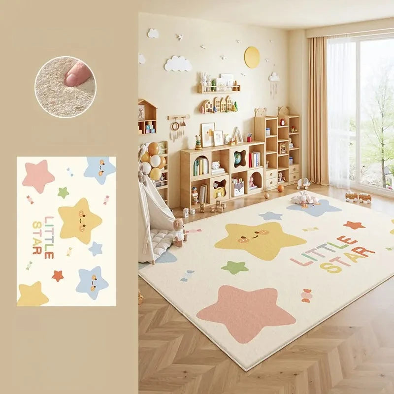 Cartoon Style Bedroom Decor Carpet Thicken Plush Carpets for Living Room Large Area Children's Floor Mat Fluffy Soft Bedside Rug