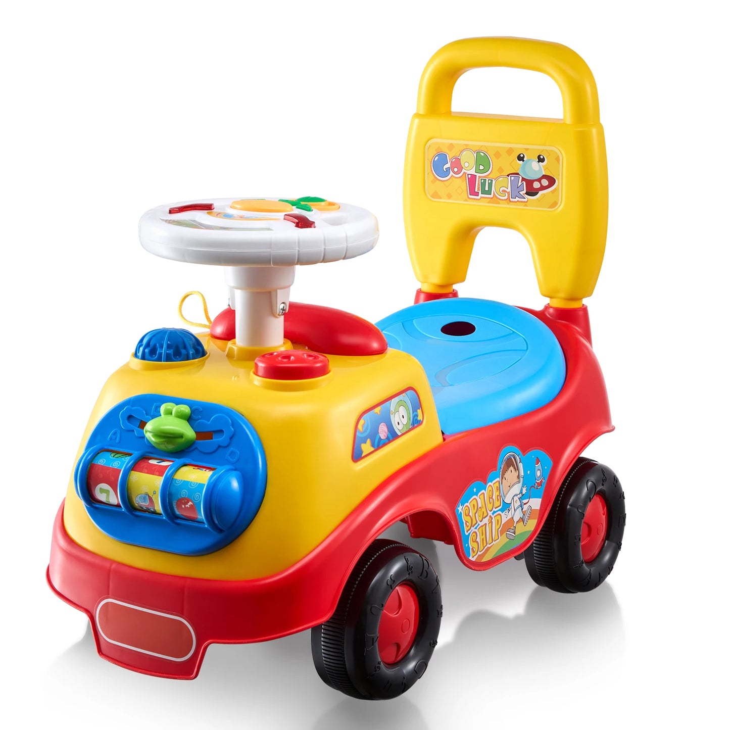 y Toddler Ride On Push Car Sit to Stand Kids Ride On Toy Car with Music Steering Wheel Seat Storage for Toddlers