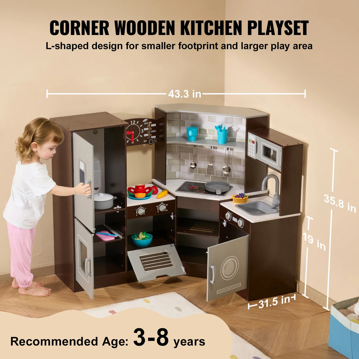 Play Kitchen Toys Set Children Kitchenware Accessories with Ice Maker for Kids toys Preschoolers Girls Birthday Gifts