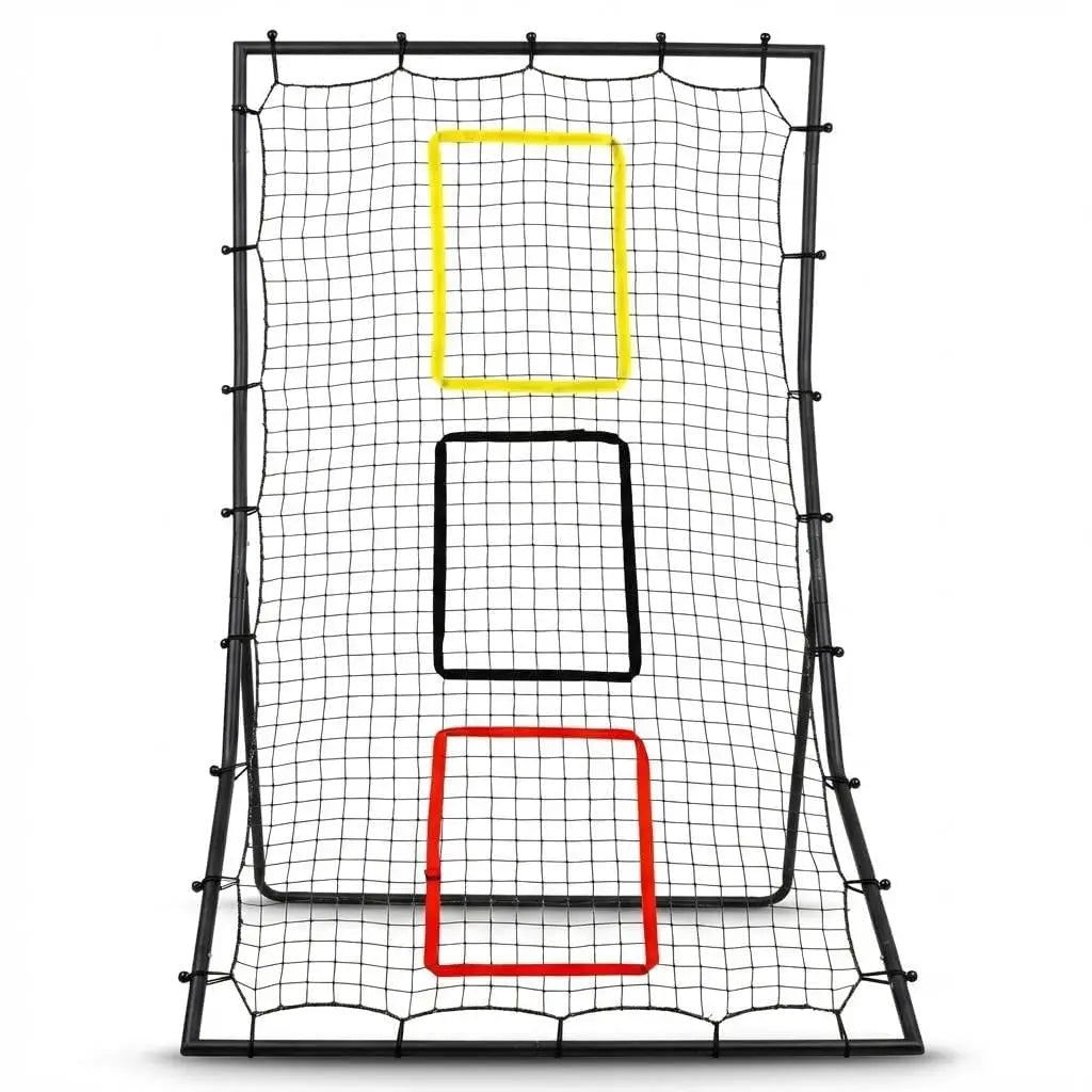 Softball Baseball Net - 6 x 4 Feet Rebounder for Pitching and Fielding, 3 Goal Zones