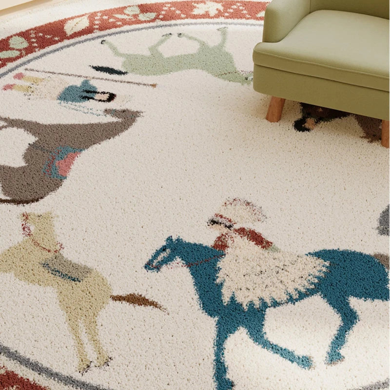 Children Room Thickened Carpet Reading Area Baby Children Crawling Carpets Living Room Bedroom Study Winter Round Plush Rug
