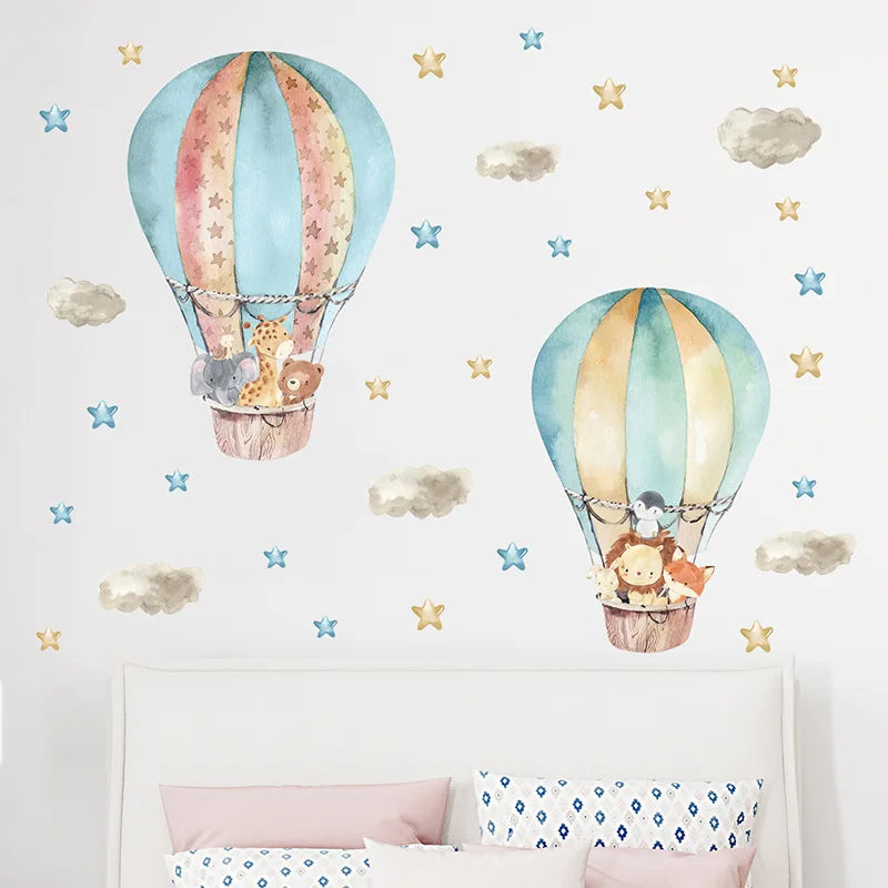 Cartoon Forest Animals Wall Stickers for Kids Rooms Boys Girls Baby Room Decoration Child Wallpaper Home Decor Giraffe