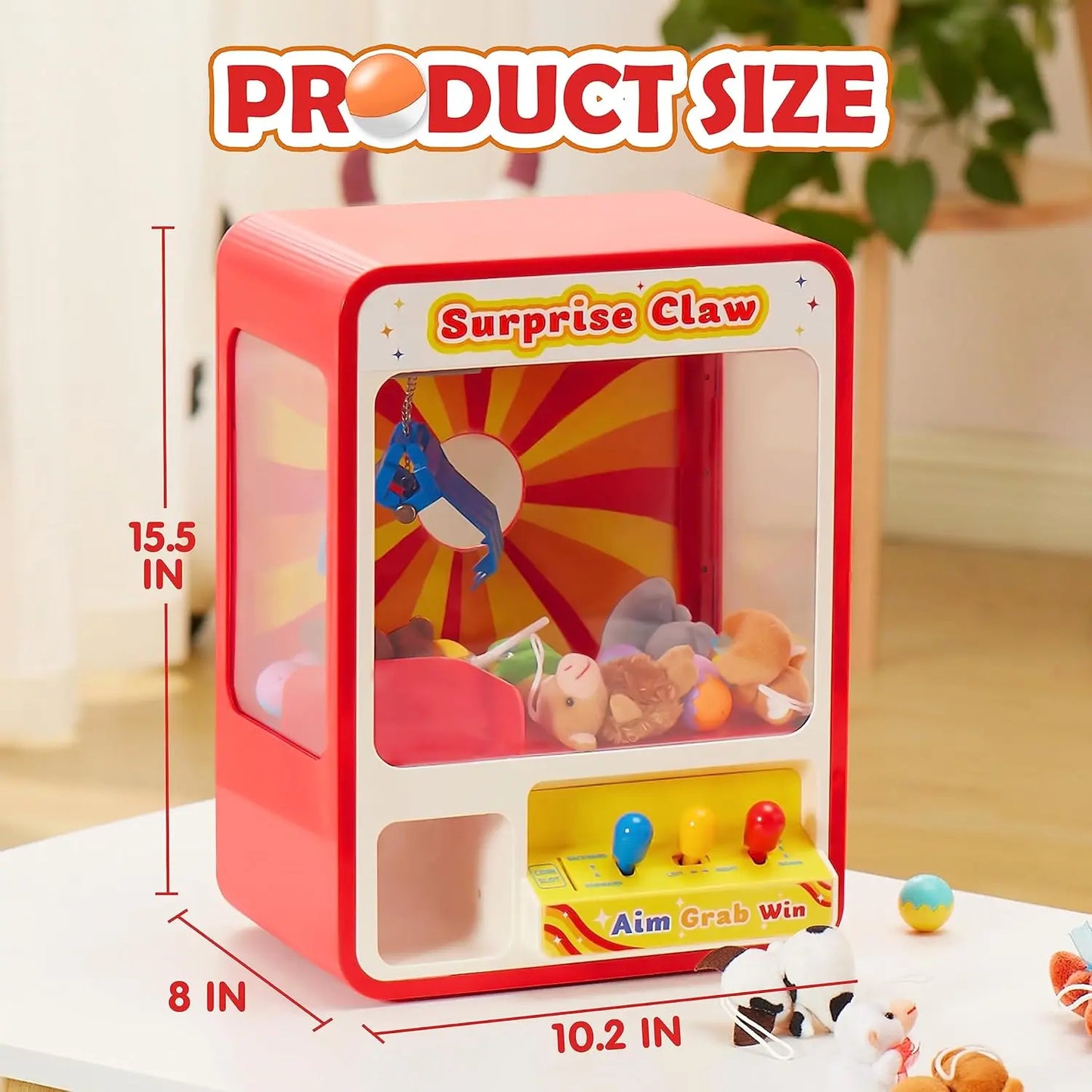 Claw Machine Arcade Toy Kid Dispenser Toys Mini Vending Machine for Kids Perfect Christmas Birthday Big Gifts