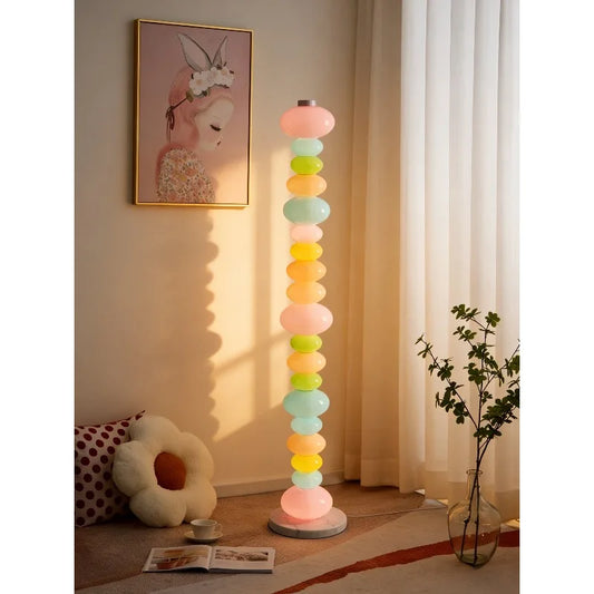 Creative Candy Rainbow Colorful Glass Floor Lamp LED Standing Light For Bedroom Living Room Home Decor Novelty Lighting Decor