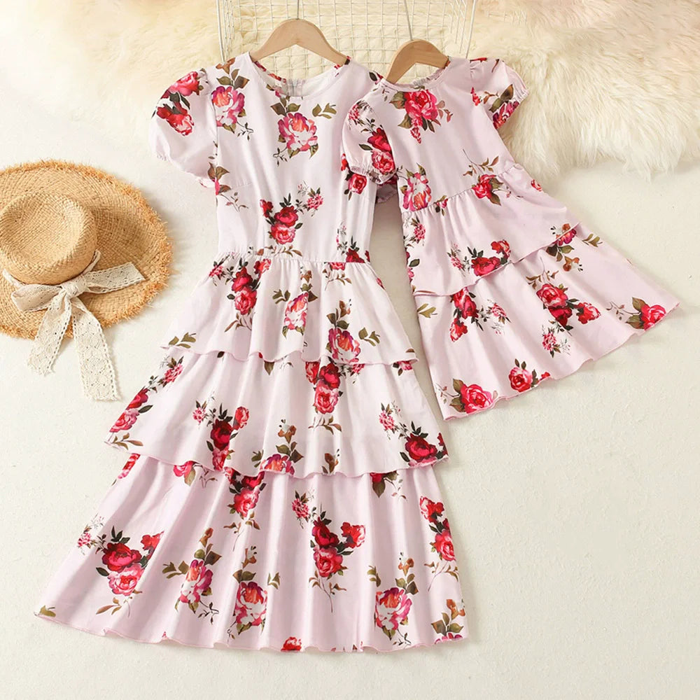 Bohemian Mother Daughter Dress Vestido Beach Children Dress Family Matching Outfits Women Clothing Casual Girls Dresses Summer