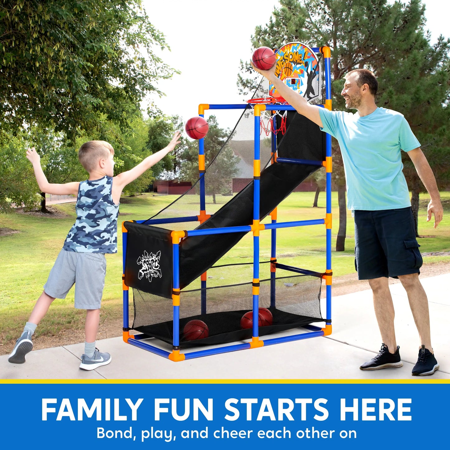 LED Scoring Arcade Basketball Game with 4 Balls Adjustable Height 44"-55"Basketball Stand Hoop Toys Gift for Ages 3-12 Boy